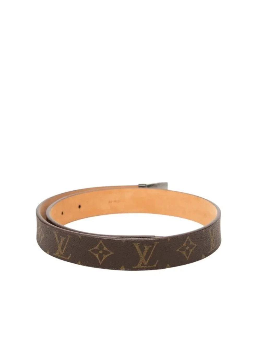 Louis Vuitton Monogram Ceinture Carre Belt Leather Logo Buckle Brown